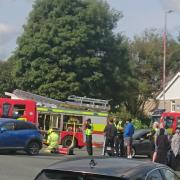 A crash involving two cars took place at a roundabout on St Enoch's Road, Wibsey, this afternoon