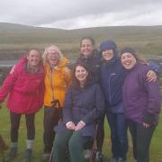 Staff and Izzy and Rachel during  Yorkshire Three  peaks challenge