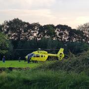 The air ambulance in Cleckheaton