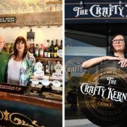 John and Nicky Higgins behind the bar at The Ainsbury Micro Pub, in Thackley (left) and Zoe Carlton outside The Craft Kernel, in Shipley (right)