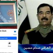 A bizarre clock containing a picture of Saddam Hussein has been sold on Facebook Marketplace