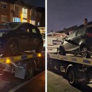 These two cars were seized by the Batley and Spen NPT.