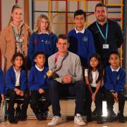 Gold medalist Jonny Brownlee visited Cottingley Village Primary School on Wednesday to encourage children to participate in sport.