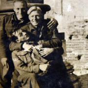 Dunkirk veteran John Allen, centre, with pals during the war