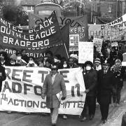 Demonstration in December 1981 against charges brought against the Bradford 12