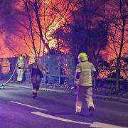 Photo by Ian Hillarby - crews worked through the night dealing with the large fire on the outskirts of Otley