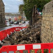 Wall collapses on Baildon Road