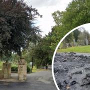 Burnt out car parts at Scholemoor Cemetery in latest fly-tipping attack