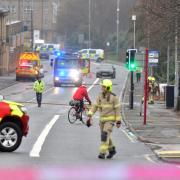 Shocking photos show cyclist brazenly entering cordon amid gas leak fears