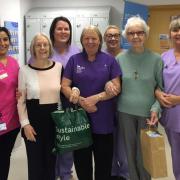 Members of the team from Bradford Royal Infirmary's neonatal unit with Jean Rhodes, Andrea Ingham and Pauline Robinson
