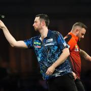 Luke Humphries (left) edged out Joe Cullen (right) 4-3 in the last-16 at Alexandra Palace last night, but that scoreline barely begins to tell the story of a remarkable encounter.