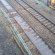 Flooding on the railway line in the Kirkstall area