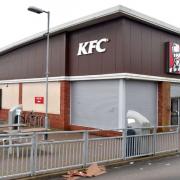 The shutters remain down at the KFC off Tong Street