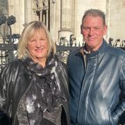 Gregory Harding and his wife Gill in 2021 after his conviction was overturned