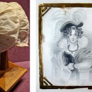 Charlotte Bronte's christening cap, and an early image by Charlotte of Lady Zenobia