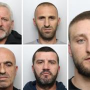 The five men were jailed at Leeds Crown Court on Friday