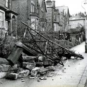 A fierce storm carried out this damage in Parish Ghyll Road, Ilkley, in 1962