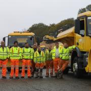 Bradford Council posted this picture of its gritting team on X as it prepared for action