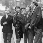Students in Bradford wearing Winkle Picker shoes. Teen fashions of the 1950s are featured on the We Bradford Rocked website
