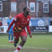 Chinedu Osadebe screams with delight after scoring Avenue's late winner yesterday. (Image: John Rhodes.)