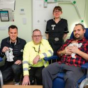Tesco and the Salvation Army handed out packs of baby essentials to Bradford Royal Infirmary’s neonatal unit