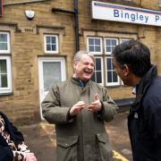 Shipley MP Philip Davies and Prime Minister Rishi Sunak at Bingley Pool