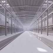 The planned train shed at the £100m depot