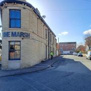 An attack took place outside The Marsh pub in Cleckheaton.