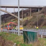 A man died in a two-car crash on the M62 near Scammonden Bridge this morning.