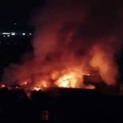 Ferocious fire takes over derelict building