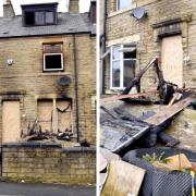 The damage caused to the house following last night's fire