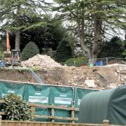 Demolition work is taking place on two homes in Baildon after a landslip earlier this year