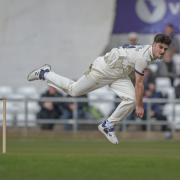 Jordan Thompson bowling at Headingley last weekend in Yorkshire's rain-affected draw with Leicestershire at Headingley.
