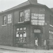 An off licence on Oak Lane in the 1920s. The area had a variety of shops