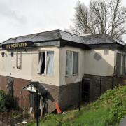 The old Northern pub in Odsal after a fire yesterday