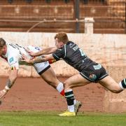 Ben Blackmore scores this season for Bulls in a rare appearance against Widnes.