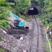 Work to clear the landslip in Baildon
