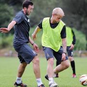 Rory McArdle and Andrew Davies in pre-season training in 2012