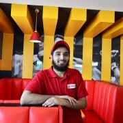 Abrar Shah at the new Fire It Up American-style diner in Girlington, which he is hopnig will be the first in a chain