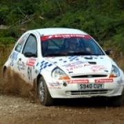 Luke Pinder goes for glory in his Ford KA this weekend