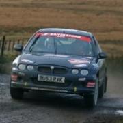 Luke Pinder in action in the Wales Rally GB