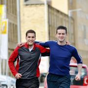 Lucas Zimmer (left) and Marc Howard who are preparing for a marathon challenge