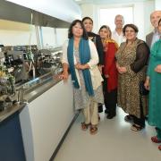 BACKING APPEAL: Members of Bradford Muslim Women's Forum visit the labs at the University of Bradford's Institute of Cancer Therapeutics