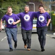 Synergy People Solutions is one of the teams registered for the City Runs in aid of the Crocus Appeal. From left, Martin Rhodes, Billy Bingham and David Armitage.