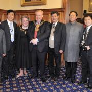 A delegation from Jingdezhen in China with the Lord Mayor of Bradford, Councillor Mike Gibbons