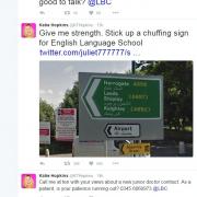 This picture of a fake street sign was shared by Katie Hopkins
