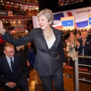 Prime Minister Theresa May and her husband Philip meet supporters after delivering her keynote speech at the Conservative Party annual conference at the International Convention Centre, Birmingham.PRESS ASSOCIATION Photo. Picture date: Wednesday October
