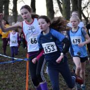Action from the year six girls' race at the Bradford Schools Cross-Country Finals. Picture: Dave Woodhead