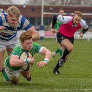 Sam Gaudie scores a try for the Greens. Picture: Ro Burridge