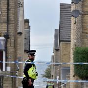 Police put a cordon in place after the death in Sandford Road, Bradford Moor